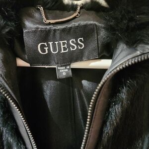 GUESS Women's Leather & Rabbit Fur Jacket S